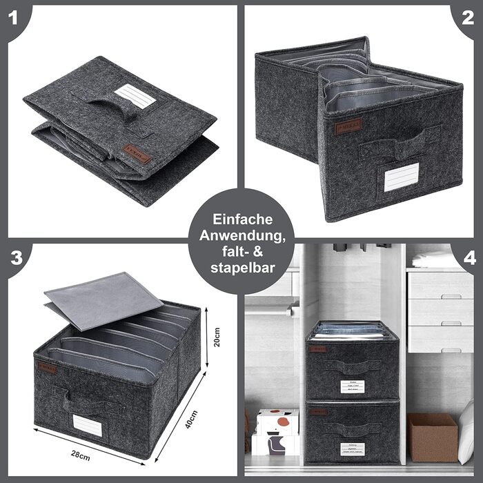 Організатор для штанів MEKAA - набір з 2 шт. - ідеальний органайзер для штанів, джемперів і т.д. - Складаний органайзер для одягу