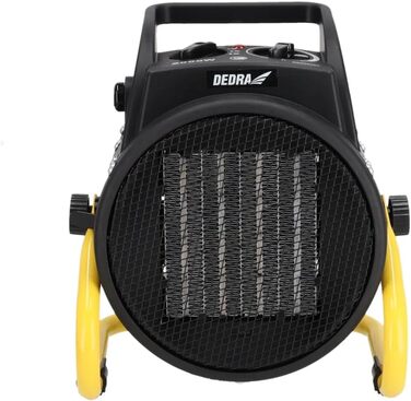 Електричний PTC обігрівач DEDRA 2,0 кВт, круглий, чорний, площа обігріву 20 м, керамічний нагрівальний елемент, для добре ізольованих приміщень, термостат, захист від перегріву, три режими роботи, контроль температури. Площа обігріву 20 м та продуктивніст