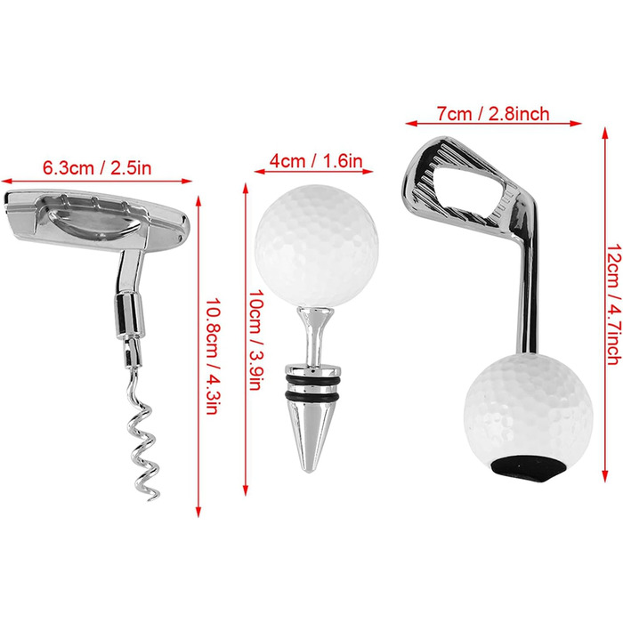 Набір відкривачок для пляшок, штопор у формі гольфу, відкривачка для пляшок червоного вина, пива для бару, весілля, вечірки, клубу, гольфу Подарункові набори для любителів гольфу, подарунки для гольфістів
