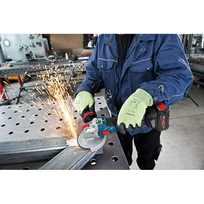 Акумуляторна кутова шліфувальна машина Bosch Professional 18V System GWX 18V-10 з X-LOCK (Ø диска 125 мм, вкл. захисний кожух, дод