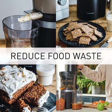 Повільна соковижималка Panasonic MJ-L700KXE, електричний прес для фруктів, вичавлювання соку з цілих фруктів і овочів, отвір 75 мм, тонкий дизайн, безпечний і практичний, чорний, матовий чорний одинарний