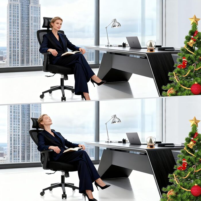 Ергономічне офісне крісло Storeo Imp, XL, до 150 кг, сітка, чорне