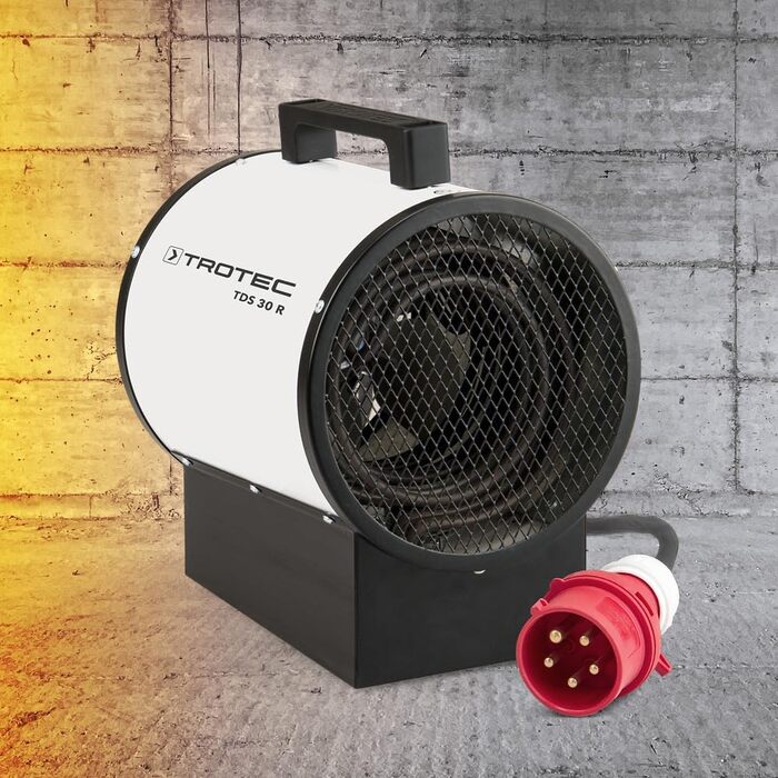 Будівельний обігрівач TROTEC TDS 30 R Теплова потужність 2,5 кВт / 5 кВт Електричний обігрівач, об&39єм повітря 580 м/год Тепловентиляторний обігрівач для великих приміщень