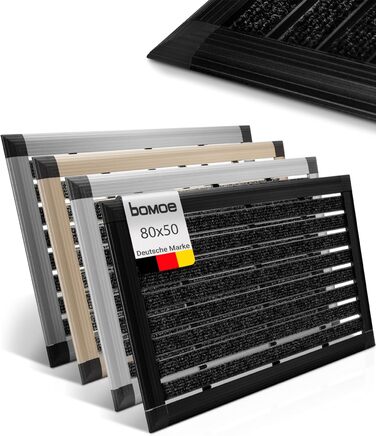 Килимок для вулиці, алюмінієвий килимок для дверей, 50x80 см, килимок для вхідних дверей AluGant, скребок для взуття для вулиці вхідний килимок, алюмінієві килимки для дверей, килимок для вулиці, скребок для взуття, антрацитовий, 50 x 80 см (прямокутний),