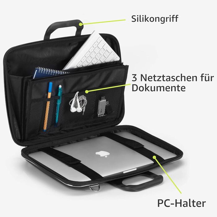 Сумка для ноутбука 15.6 дюйма - Сумка для ноутбука водонепроникна з плечовим ременем - Сумка для ноутбука з внутрішніми кишенями -