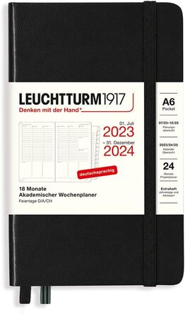 Місяців, чорний, німецький чорний кишеня (A6), 1917 367558 Academic Weekly Planner Pocket (A6) 2024, 18