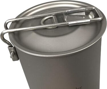 Титановий горщик Jolmo Lander із замикаючою ручкою, портативний титановий стаканчик для кемпінгу зі складною ручкою (750 мл/25 унцій, 900 мл/30 унцій)