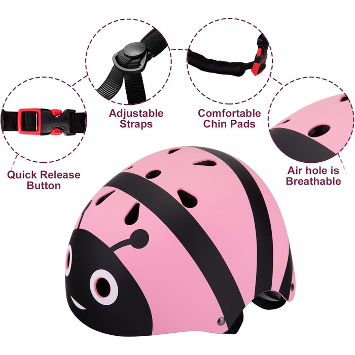 Дитячий шолом для 2 3 4 5 років хлопчики дівчатка, розмір 50-54 см, регульований дитячий велосипедний шолом молодіжний шолом для ф