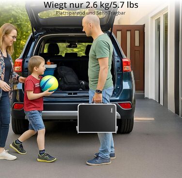 Стіл для кемпінгу Anbte, розкладний стіл 60x40 см, алюмінієва рама з 3 регульованими висотами 26/48/70 см, стіл для пікніка з сіткою для зберігання, портативний багатофункціональний стіл для кемпінгу, пляжу, балкону (чорний) сірий