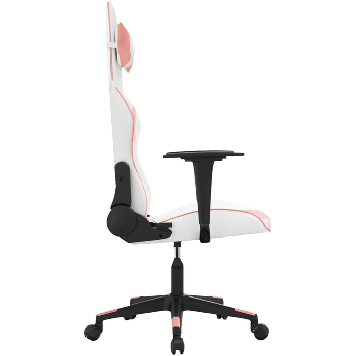 Ігрове крісло, біла та рожева штучна шкіра, офісне крісло, ігрове крісло, обертове крісло, стілець для столу - 3143696