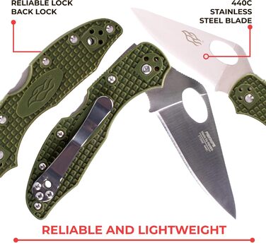 Кишеньковий складаний ніж зі сталі 440C лезо 75 мм нековзна ручка з кліпсою Кемпінг Полювання Риболовля Відкритий EDC ніж 175 мм 6
