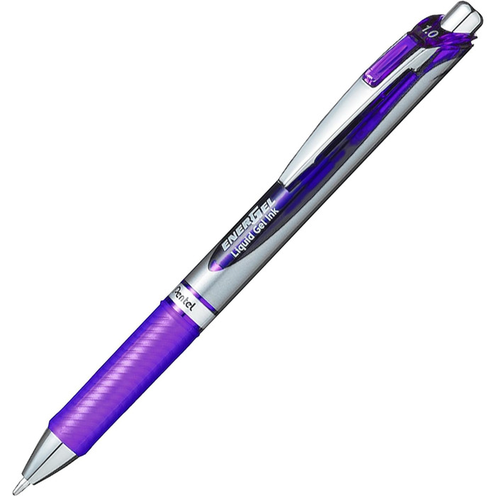 Гелева ручка Pentel EnerGel BL80, висувна, 1,0 мм, 54 перероблена, 9 шт. , фіолетове чорнило