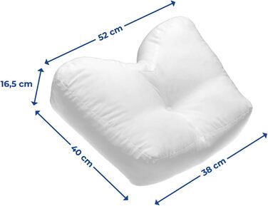Подушка Maximex Comfort Side Sleeper, подушка для підтримки шиї, приємна якість, наповнювач з високою щільністю, можна прати, біла, бавовна, поліестер, 52 x 40 x 16,5 см