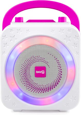 Караоке-машина RockJam Party Karaoke Machine 10 Вт, рожева, з двома мікрофонами