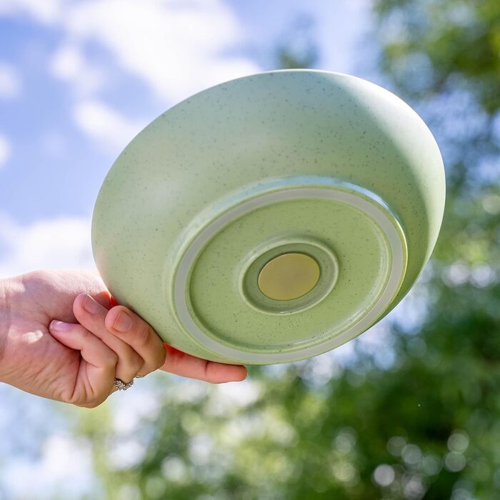 Магнітні миски для їжі silwy DOLOMIT Набір з 2 шт. Ø 20 см Магнітні пластикові миски з протиковзким кільцем Для автофургонів, кемпінгу та човнів Стійкі до ударів, легкі та не деренчать Зроблено в Німеччині, зелені