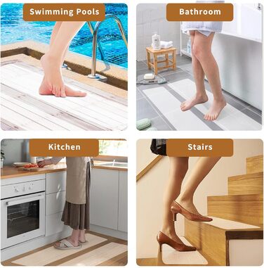 Протиковзких килимків для сходів, прозорі самоклеючі килимки для сходів 15 x 60 см, самоклеючий килимок для сходів, нековзні смужки, водонепроникні для дерев&39яних сходів та підлоги, 15 шт.