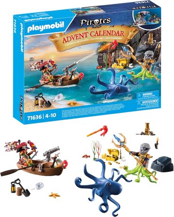 Адвент-календар PLAYMOBIL Pirate 71636, 98 деталей
