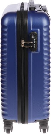 Ручна поклажа Christian Wippermann, 4 колеса, чорна з візерунком у смужку, валіза, візок, легка, кабіна, стандарт IATA, 55x35x23 см