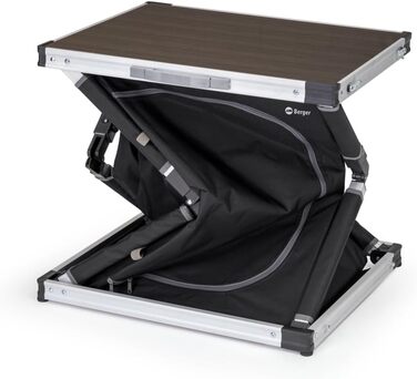 Кухня для кемпінгу BERGER Tampere S Складана шафа для кемпінгу з відділеннями для зберігання та сумкою для перенесення Кухня для кемпінгу на свіжому повітрі, Складана кухонна шафа для кемпінгу з алюмінієвою рамою, Кухонна шафа для кемпінгу (S)