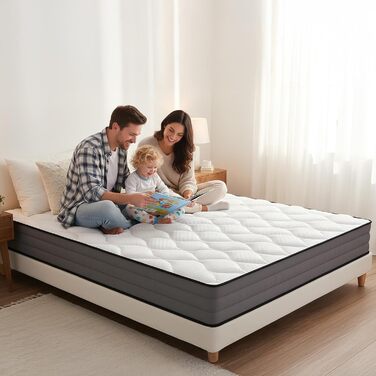 Матрац HAUSPROFI з 7-зонними пружинами Pocket Spring 90x200 см H3 Ортопедичний гібридний матрац з 1000 пружинами та піною з ефектом пам&39яті Сертифікований Oeko-TEX, повітропроникний та точково-еластичний 30-денний пробний період Висота 20 см H3 90 x 200