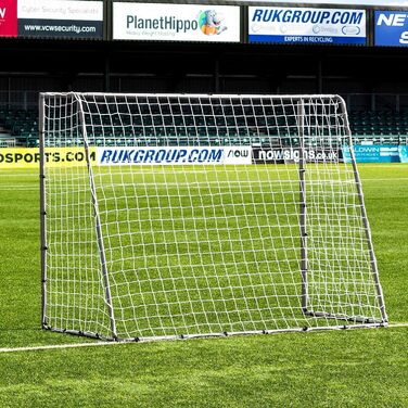 Футбольні ворота FORZA Steel42 Надзвичайно міцні сталеві ворота 6 розмірів Стандартний розмір, стійкі до атмосферних впливів, портативні з опорними кілками та додатковим комплектом для відскоку. Тільки ворота 2,4 м x 1,8 м