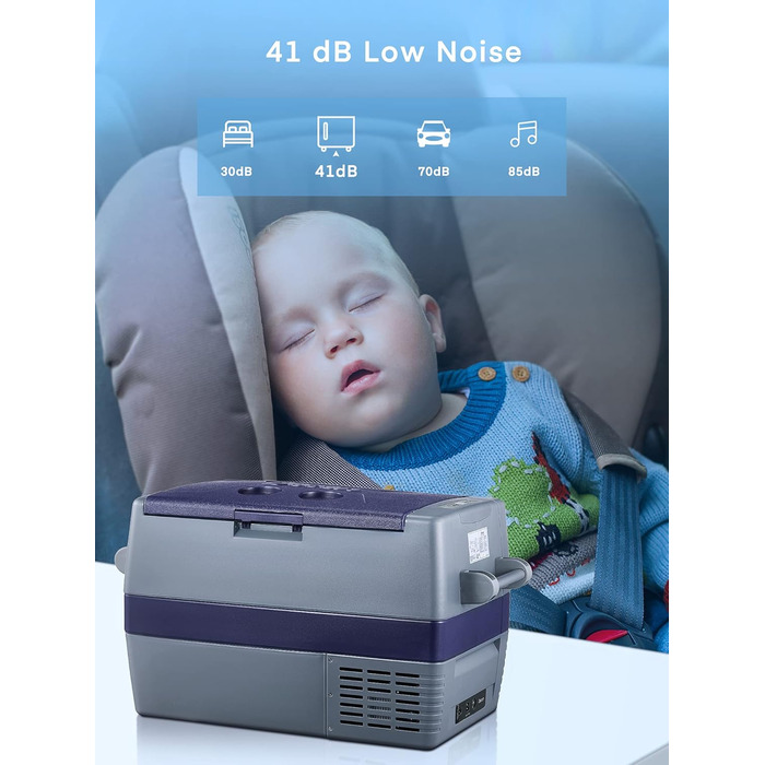 Компресорна холодильна камера, портативний холодильник 60 літрів, портативна холодильна камера 12В (від -20 до 10), знімні дверцят