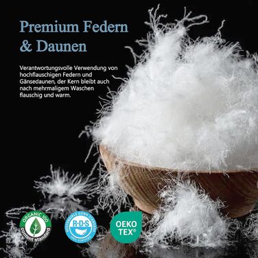 Пухова подушка 80x80 см () Розкішна подушка з пухом та пір&39ям, чохол зі 100 органічної бавовни, 3-камерна готельна подушка із середньою підтримкою, пір&39яна подушка 80 x 80 см () Біла