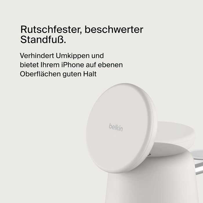 Бездротова зарядна станція Belkin BoostCharge Pro 2-в-1 з MagSafe (15 Вт), зарядний пристрій MagSafe, сумісний з iPhone серій 16,