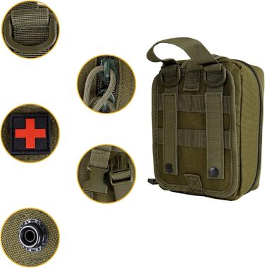 Аптечка сумка тактична аварійна сумка медична сумка аптечка аптечка на відкритому повітрі кемпінг портативна армійська зелена