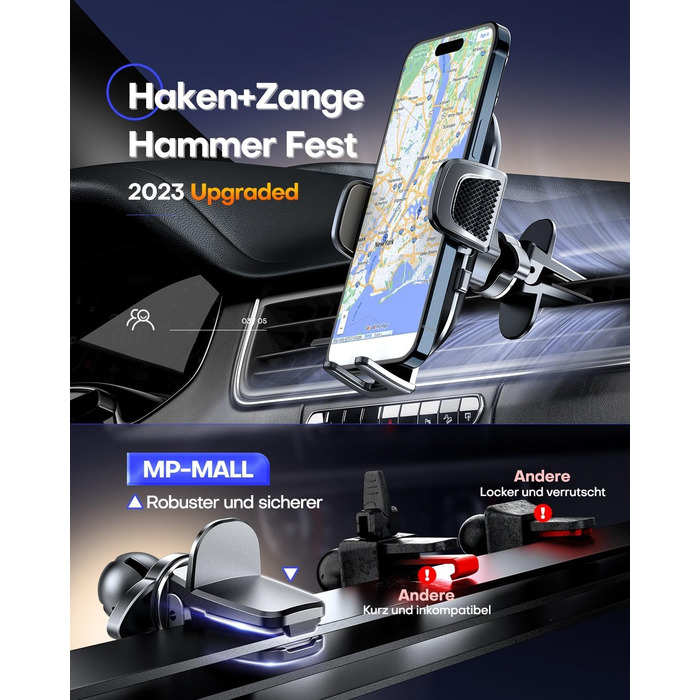 Автомобільний тримач мобільного телефону MP-MALL Супер присоска та суперсталевий гачок Оновлення універсальне для диска приладової