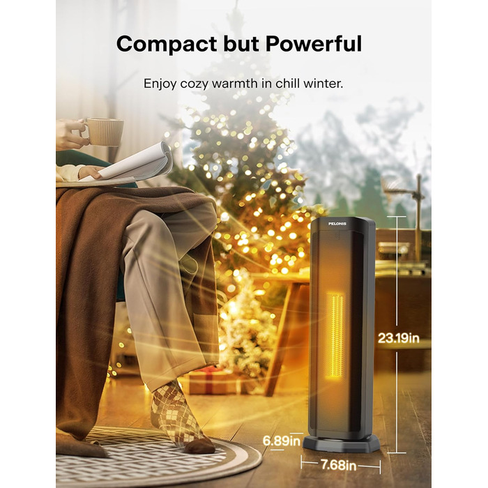 В 1 Електричний кімнатний обігрівач 2000 Вт з пультом дистанційного керування, енергоефективний, портативний керамічний нагрівач,