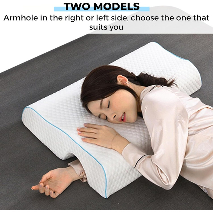 Подушка для сну MAGIC SELECT для пари, з піни з ефектом пам&39яті. Ергономічна подушка з кишенею для тих, хто спить на боці. Чохол з поліестеру, який можна прати, з вирізом ліворуч. Подушка для одного або двох осіб. A7453