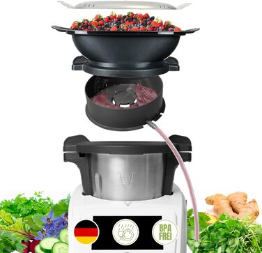 Соковижималка MixFino для Monsieur Cuisine Connect & Smart - 99 хвилин вичавлювання соку без спорожнення чаші - сік без вичавлювання