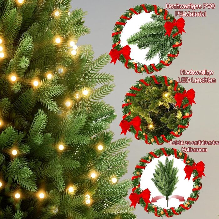 Штучна ялинка з підсвічуванням 225 см HENGMEI