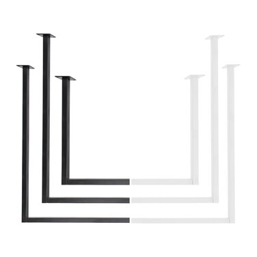 Прямокутна вішалка для одягу, U-подібна, настінна, для ванної кімнати, коридору, кухні, вкл. монтажні елементи (дюбелі та шурупи), порошкове покриття, стійка до іржі (60 см x 90 см, білий) 60 см x 90 см білий