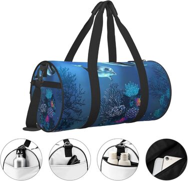 Дорожня сумка-циліндр з тропічним принтом пальмового листя, спортивна сумка для чоловіків та жінок, сумка-мішок, спортивна дорожня сумка