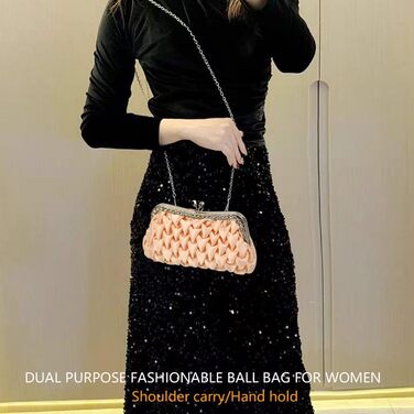 Клатч жіночий вечірній, сумка-плаття для нареченої на весілля, сумка через плече, елегантний модний гаманець, зі знімним ланцюжком (Абрикосовий)