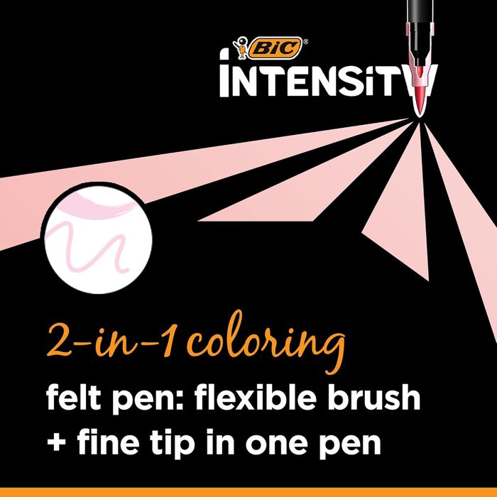 Подвійні фломастери BIC Intensity, упаковка з 6 шт. , різноманітні пастельні фломастери для розмальовок і наборів для активності дорослих