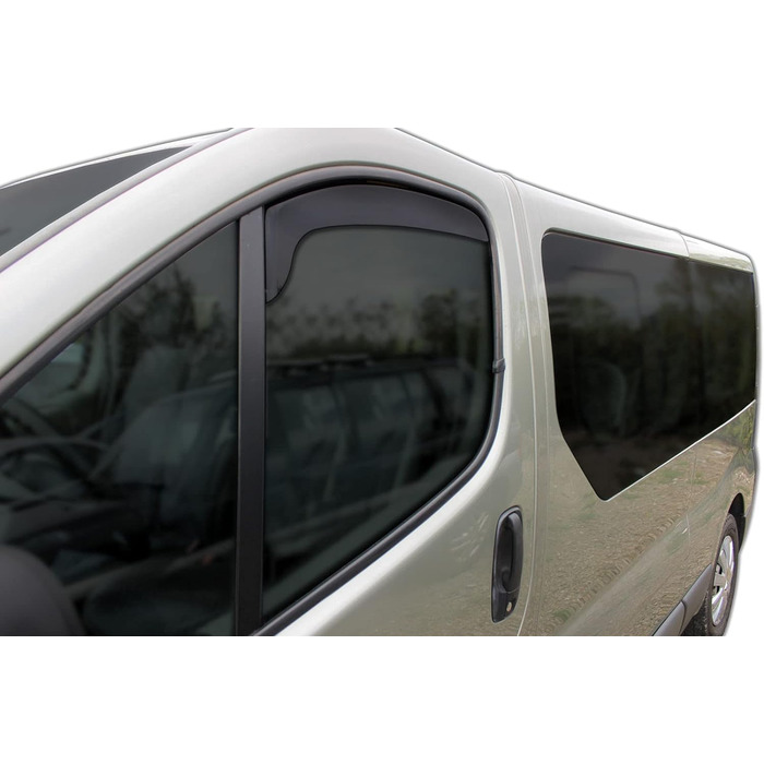 АВТОМОБІЛЬНИЙ СКАУТТ GP Wind Deflector Rain Deflector підходить для Vivaro 2001-2014, Primastar 2001-2014, чорний, тонований, набір з 2 шт. , аеродинамічний