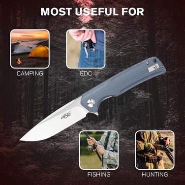 Кишеньковий ніж Ganzo Firebird FH91-GY Сталеве лезо D2 Ергономічна протиковзка ручка G10 з кліпсою Кемпінг Риболовля Полювання Спо
