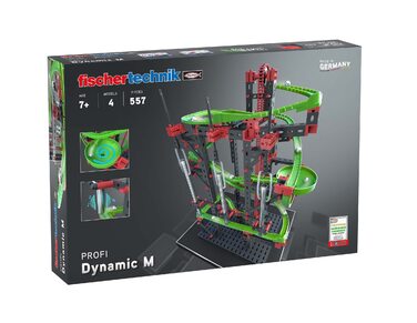 Конструктор fischertechnik 533872 Kugelbahn Dynamic M Набір для створення кульової траси для дітей від 7 років, навчальна гра з гнучкими рейками та звуковими трубами для розвитку технічного мислення