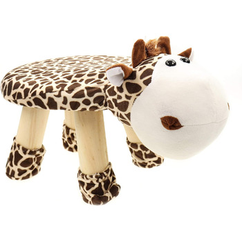 Стілець/табурет ELLUG для дітей, тварин, плюшевий чохол та дерев'яні ніжки, до 70 кг, 47 * 20 * 27 см (жираф)