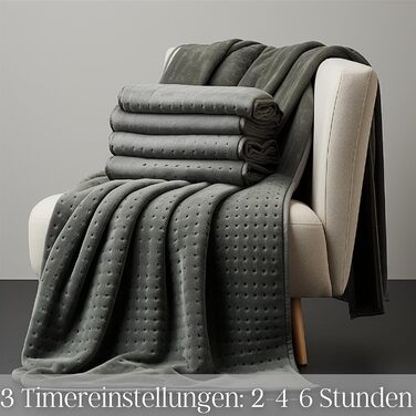 Електрична ковдра з підігрівом Steinborg з автоматичним вимиканням 150 x 80 см Таймер на 6 годин Можна прати в пральній машині при 30C 6 налаштувань температури Дистанційне керування Ковдра з підігрівом Підковдра з підігрівом Ковдра з підігрівом