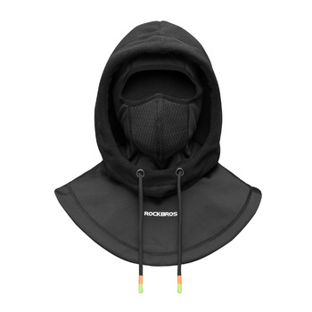 Балаклава для мотоциклів ROCKBROS, лижна маска для чоловіків та жінок, повнолицьова маска, зимова шапка та грілка для шиї, тепла, вітрозахисна, дихаюча для їзди на велосипеді, лиж, сноубордингу, один розмір, чорна