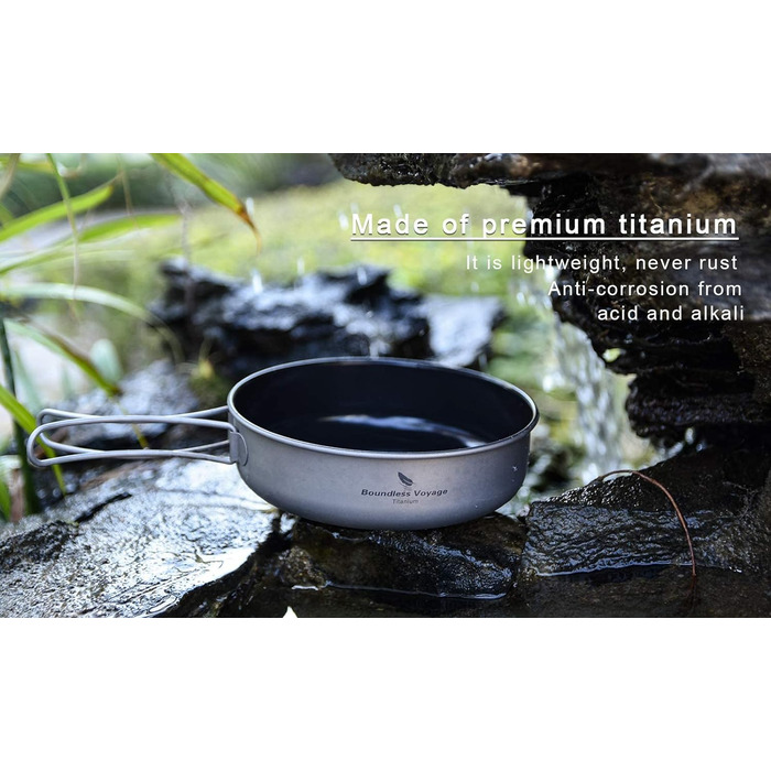 Безмежна подорож Титанова сковорода з антипригарним покриттям Відкритий кемпінг Пікнік Піші прогулянки Миска Сковорода Сковорода П