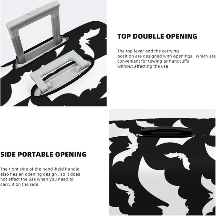 Чохол для валізи на Хелловін з літаючими кажанами, міцний, для туристичних сумок, 45.7 - 81.3 см, розмір M, поліестер