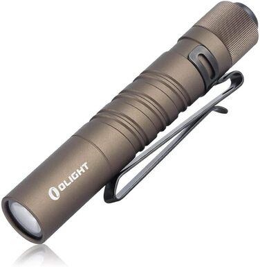 Міні-світлодіодний ліхтарик OLIGHT I3T, 180 люменів, радіус дії 60 м, невеликий ліхтарик із перемикачем на хвостовій частині, водонепроникний IPX8, батарея AAA, для кемпінгу, полювання, на відкритому повітрі та в надзвичайних ситуаціях (коричневий колір п