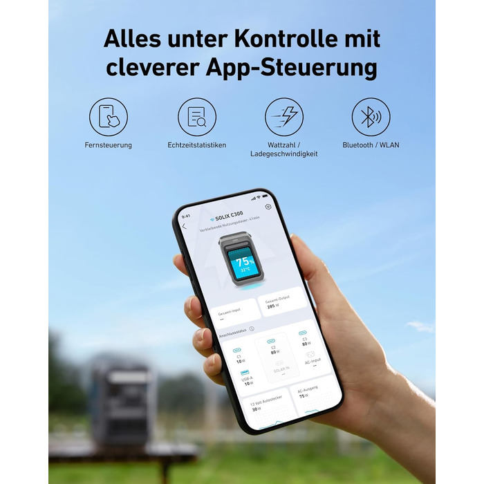 Портативна електростанція Anker SOLIX C300, акумулятор LiFePO4 ємністю 288 Втгод, сонячний генератор потужністю 300 Вт (макс. 600 Вт), двостороння швидка зарядка 140 Вт, для кемпінгу, відпочинку на природі, подорожей, надзвичайних ситуацій, у дорозі (соня