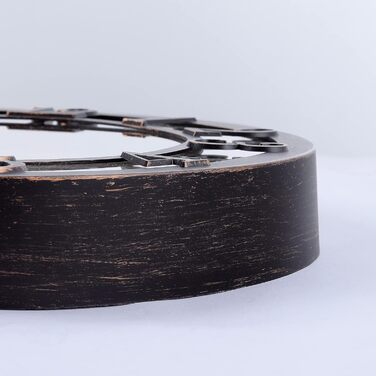 Настінний годинник Lafocuse Vintage безшумний чорний, ретро великі підняті 3D цифри, кантрі стиль безшумний пошарпаний шикарний ан