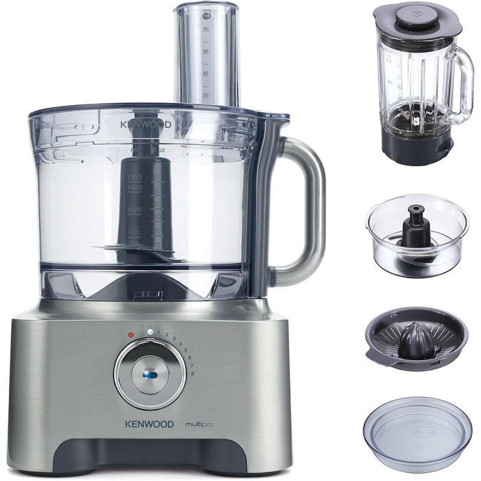 Кухонний комбайн KENWOOD Multipro Sense FPM810 Універсальна система 3,5 л чаша Вбудовані цифрові ваги 1000 Вт Титан